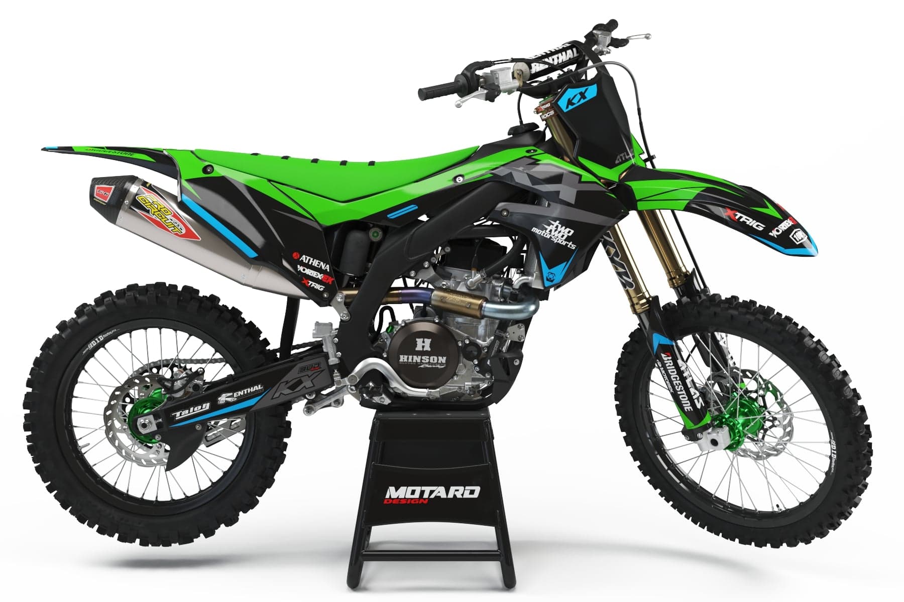 SCRUB Designz Polisport RESTYLE Graphics Kit – Kawasaki KX 125/250 2004-2008 – Kawasaki Green/Black