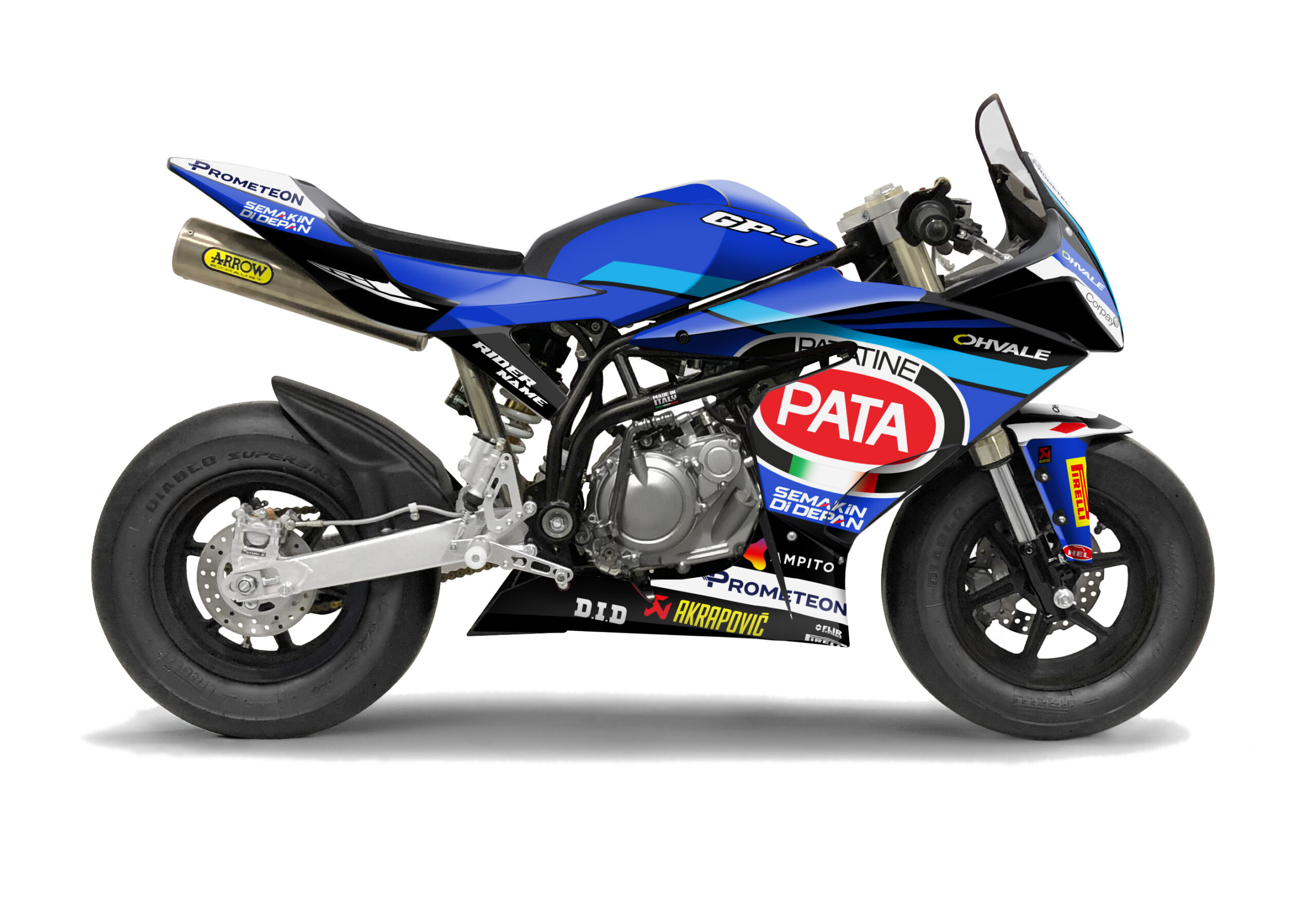 Ohvale GP0 EVO GP2 graphics motard design sitckers decals 8 graphics kit for Ohvale GP0 / GP2/ EVO - Image 1