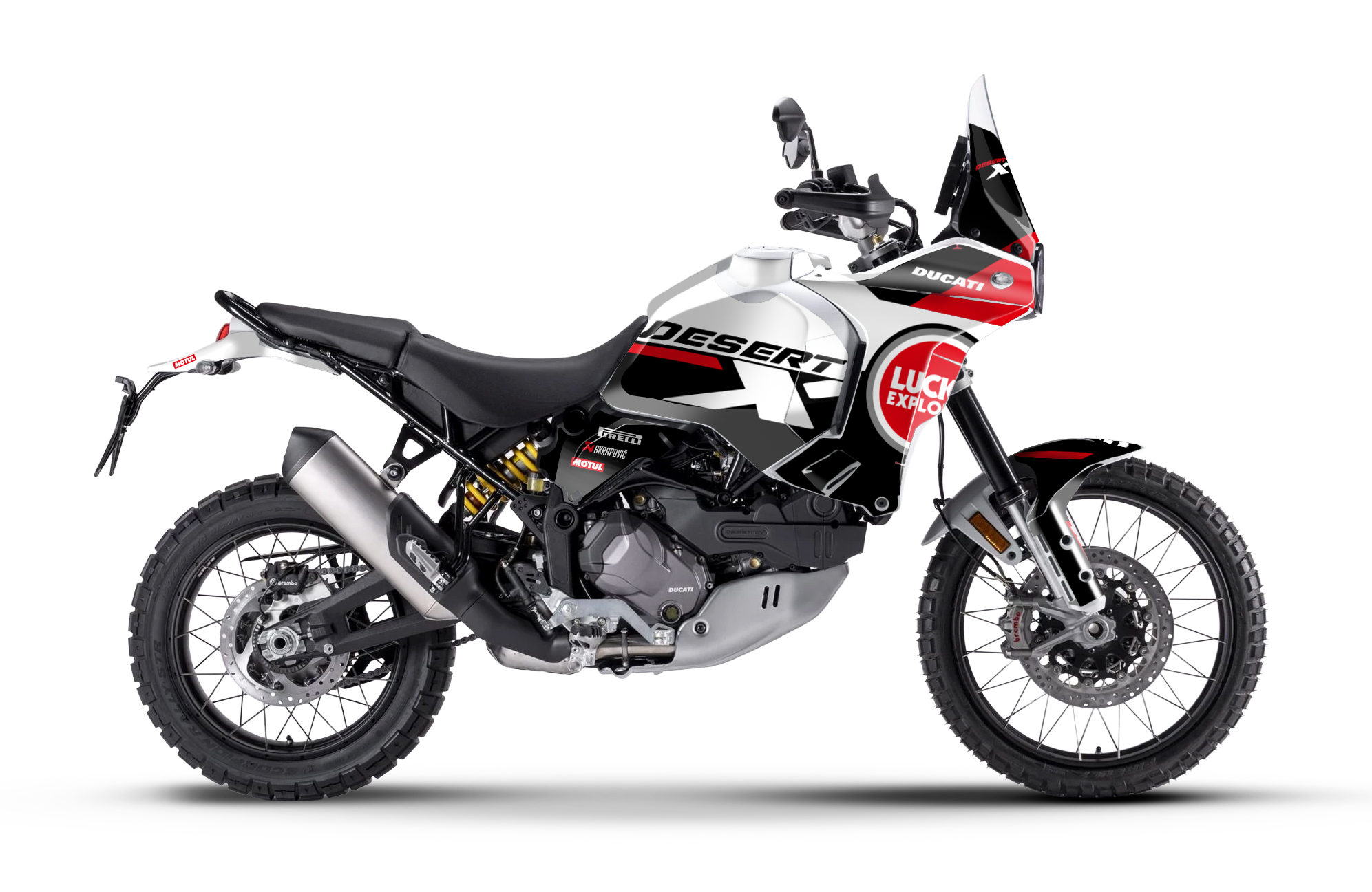 Ducati Desert X graphics stickers decals motard design 12 grafická sada pre Ducati Desert X - Image 1